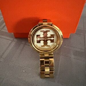 Tory Burch Gold Watch with white